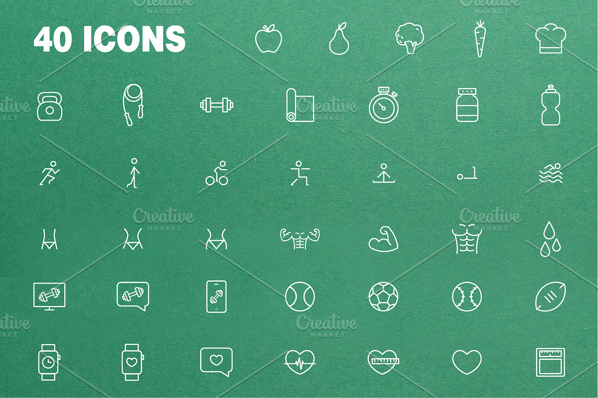 40 Health & Fitness Insta Stories, a Social Media Template by Em & Dash (Photo 2 of 6)