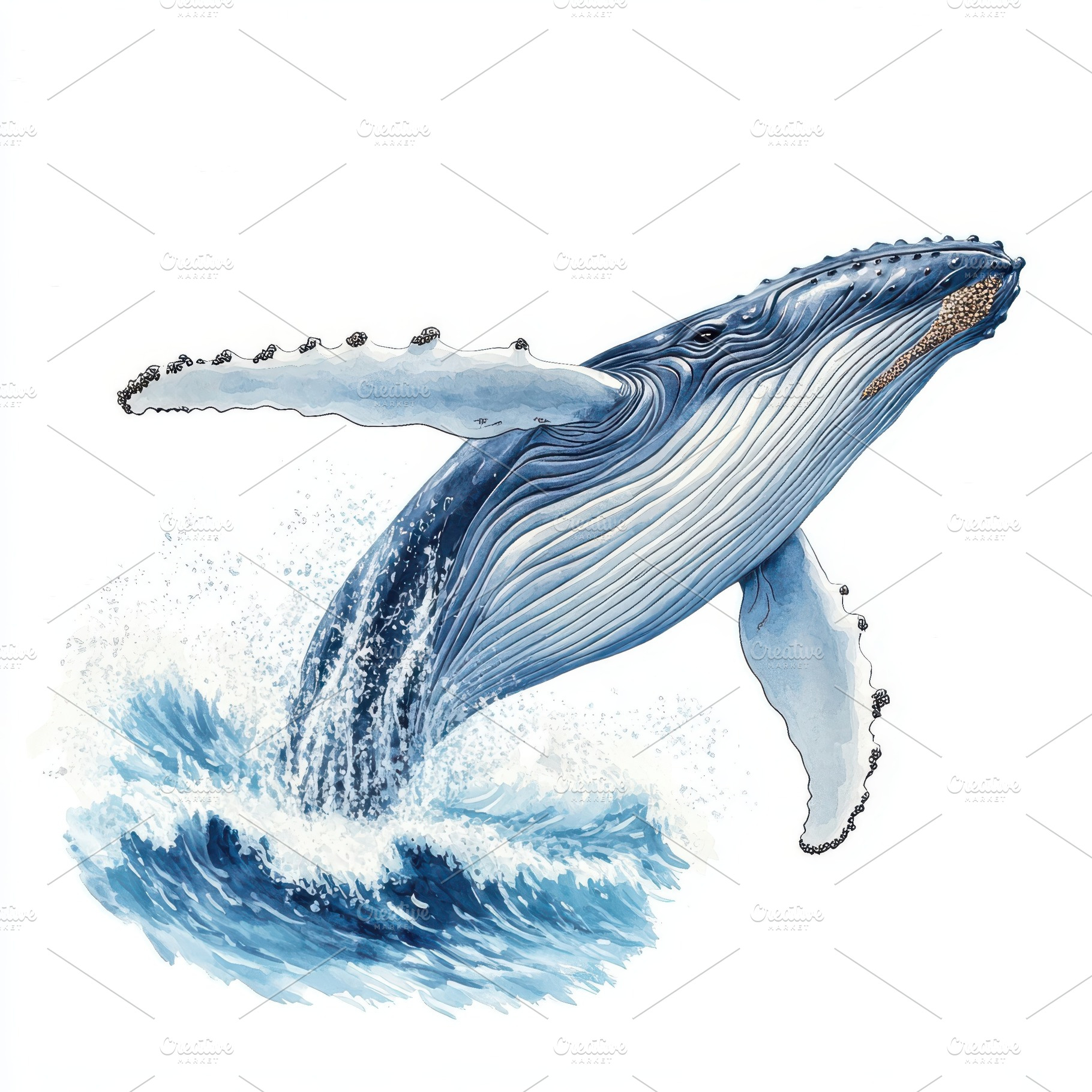 Humpback Whale Breaching Ocean Wave, an Animal Photo by Pixeness Studio