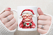Sweet Cute Christmas Mrs Santa Claus, an Illustration by Sublimation Artist (Thumbnail 5 of 6)