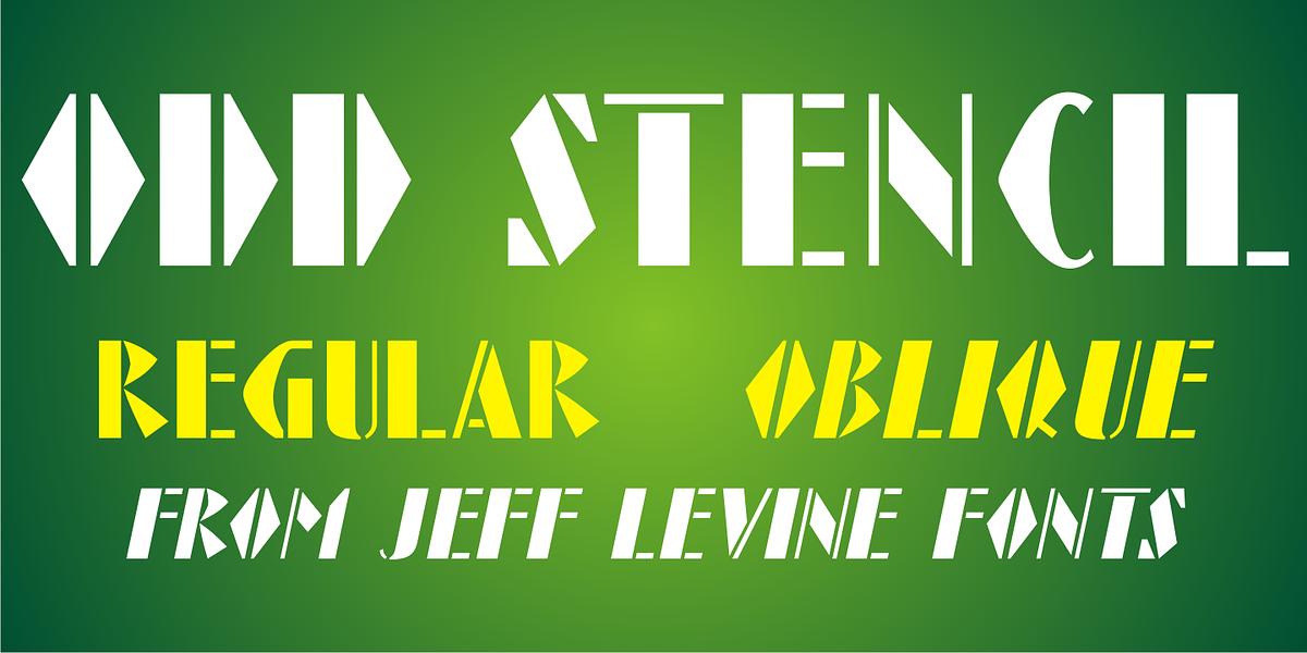 Odd Stencil JNL, a Sans Serif Font by Jeff Levine Fonts