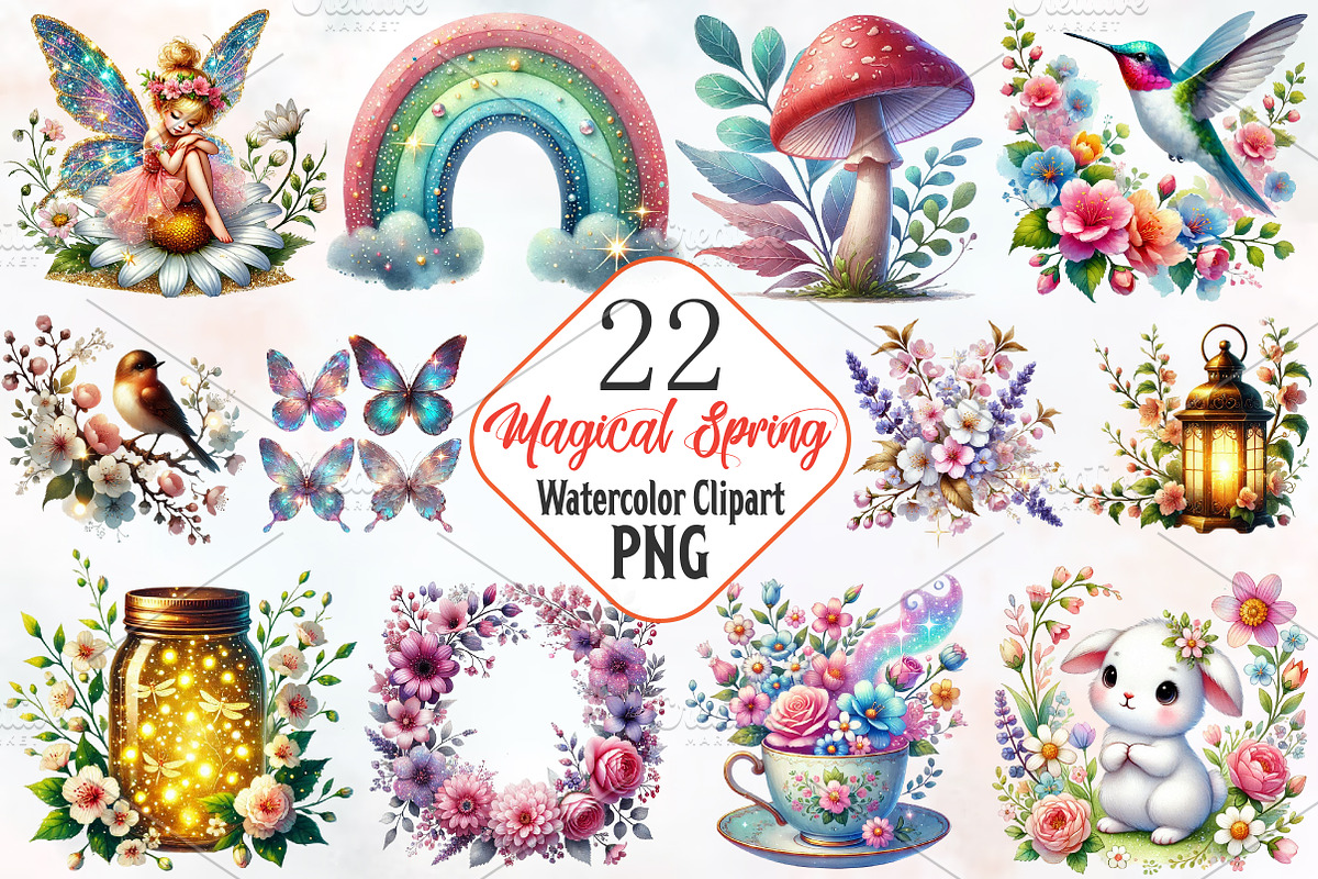 Magical Spring Clipart, an Illustration by RobertsArt (Photo 1 of 7)