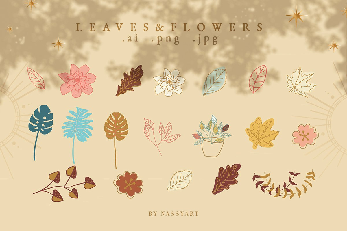 Celestial Fall Abstract Set, a Decorative Illustration by NassyArt (Photo 5 of 11)