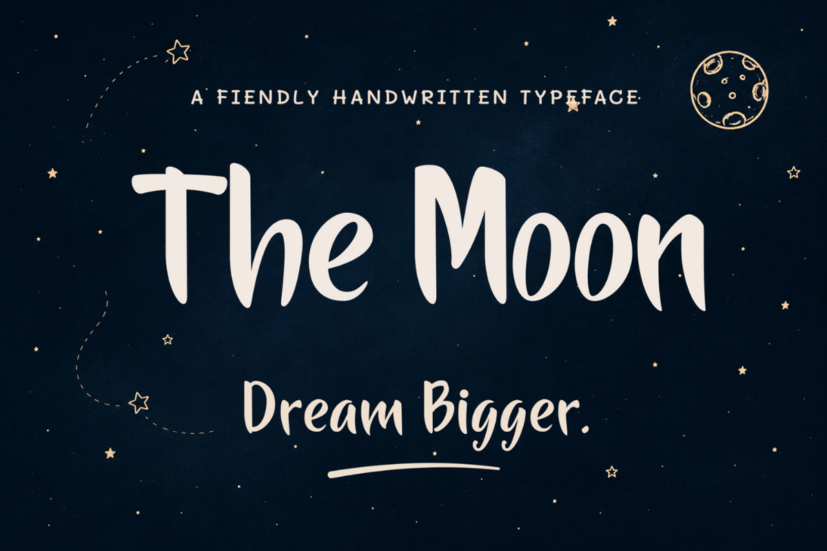 The Moon, a Handwritten Font by ShowUp! Studio (Photo 2 of 11)