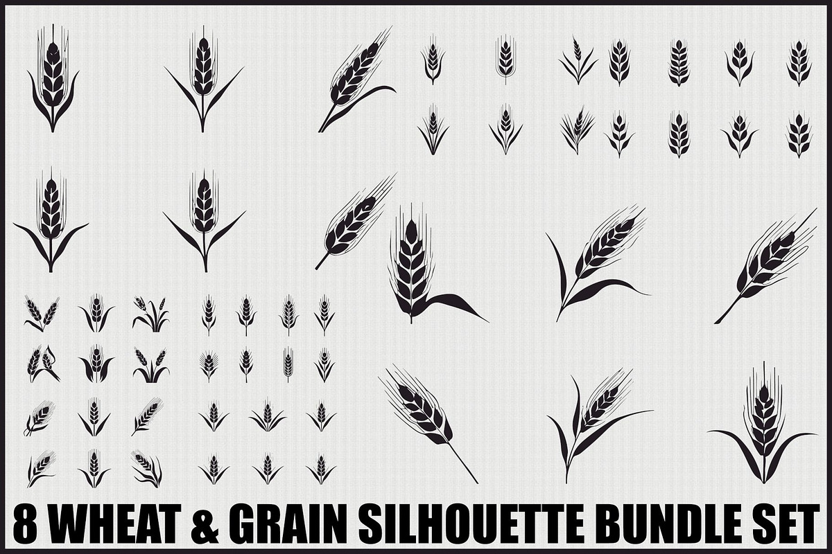 Wheat Field Silhouette Bundle, an Illustration by Designs_River (Photo 1 of 9)