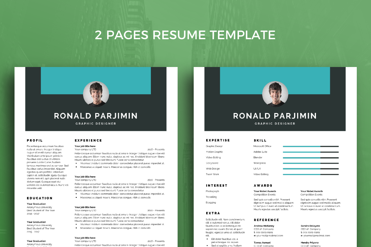 Resume Template 32, a Resume Template by graphicalcium (Photo 2 of 3)