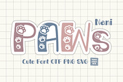 Paws Nani OTF PNG SVG, a Symbol Font by DREAMs Soul G. (Thumbnail 1 of 4)