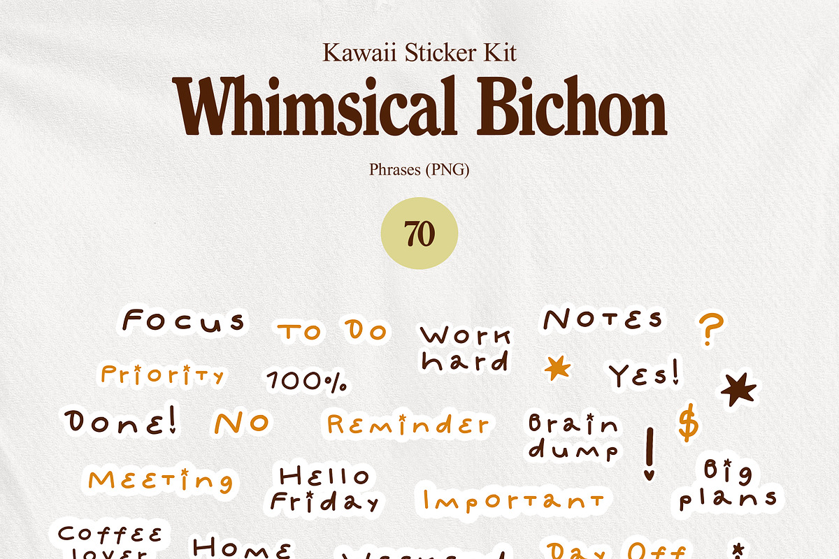 Whimsical Bichon: Kawaii Sticker Kit, an Animal Illustration by divanovskaya_nv (Photo 12 of 18)