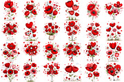 Valentine's Flowers Clipart, an Illustration by Pixels.Craft (Thumbnail 2 of 5)