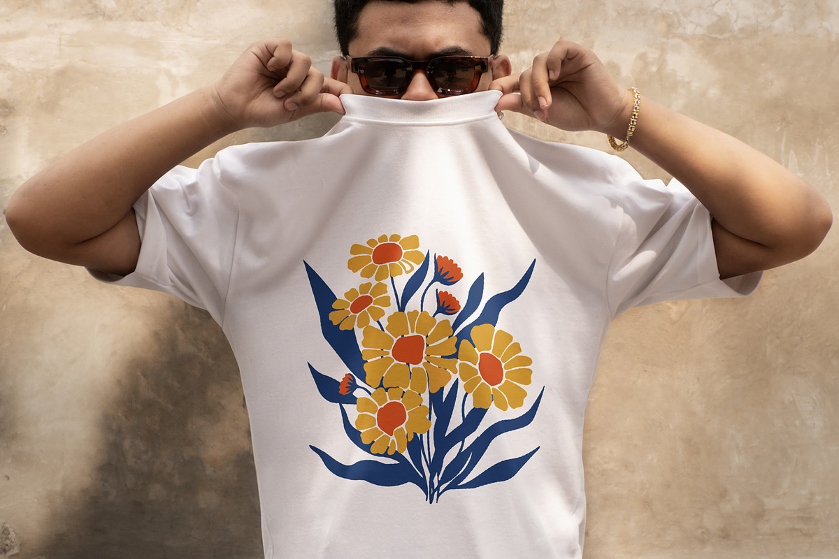 Retro Floral T-Shirt Design, an Object Illustration by Ahluva Studio (Photo 2 of 6)