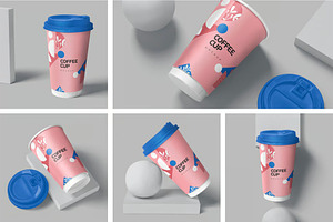 16 oz Paper Coffee Cup Mockups, a Cups & Container Mockup by megostudi0