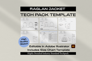 Raglan Jacket Tech Pack Template