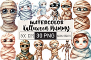 Minimalist Halloween Mummy Clipart, an Illustration by Black Bird Studio (Thumbnail 1 of 6)