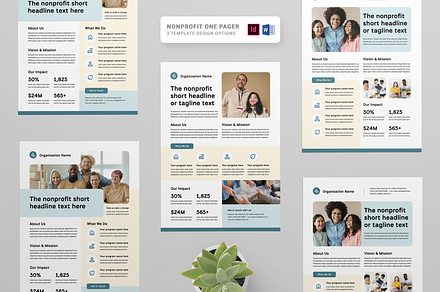 Nonprofit One Pager Template, a Flyer Template by Leaflove