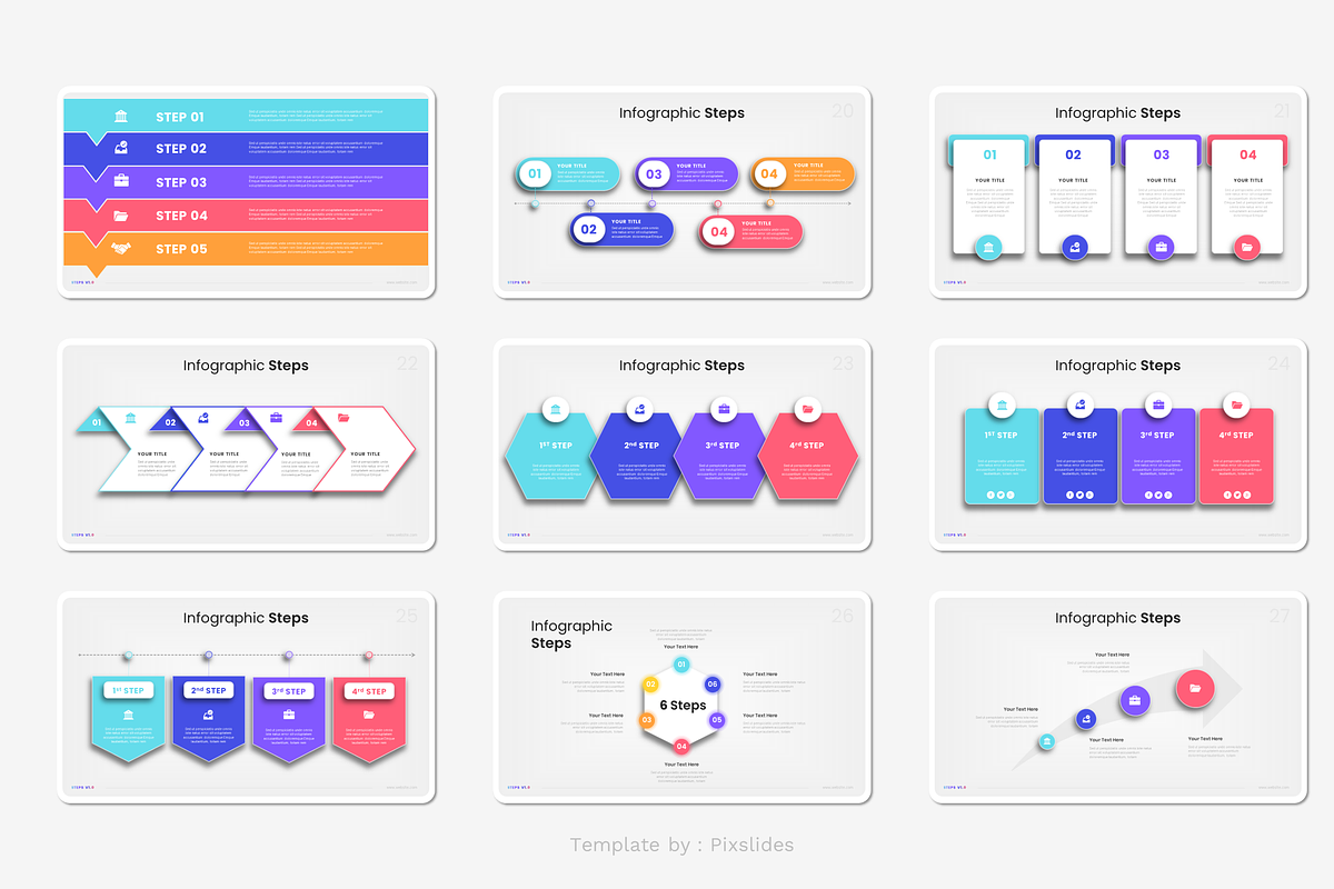 Steps Infographic PowerPoint, a Presentation Template by Pixslides (Photo 4 of 5)