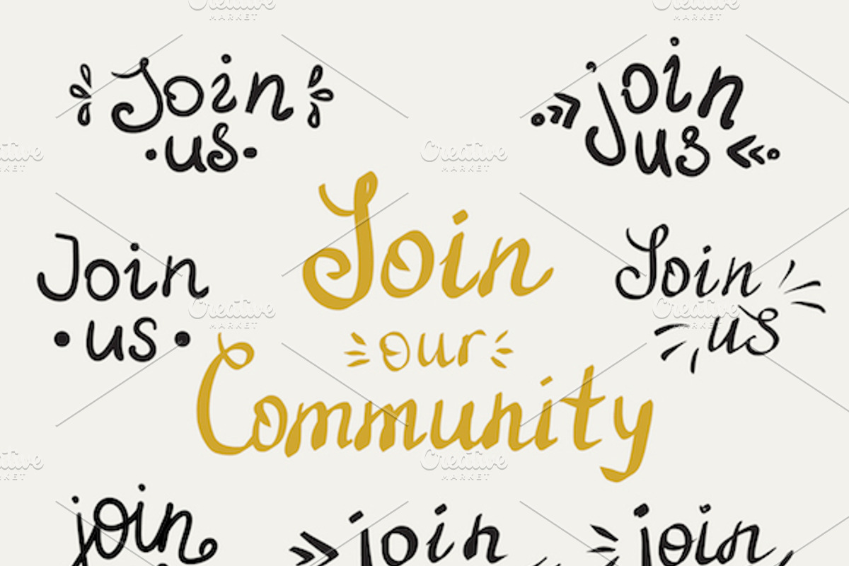 Set of join us handmade lettering preview 2