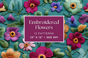 Embroidered Flowers Texture Patterns
