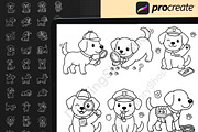 140 Procreate Dog Doodle Stamps, a Brush Add-On by DrawingStoryShop (Thumbnail 6 of 6)