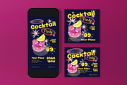 Blue Yellow Cocktail Party Flyer Set, a Flyer Template by graphicook (Thumbnail 6 of 6)
