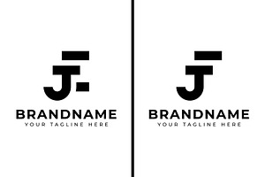 Letters JE And JF Monogram Logo Set