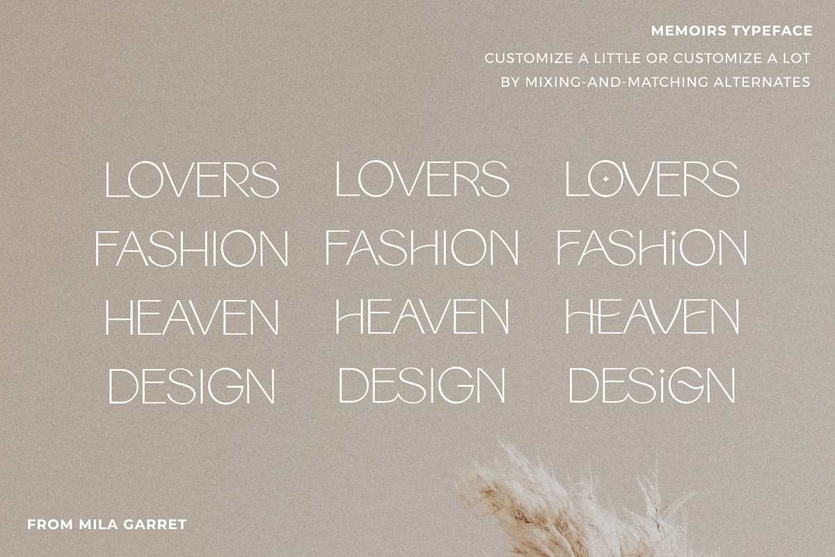 Memoirs Sans Modern Logo Font, a Sans Serif Font by Mila Garret (Photo 9 of 15)