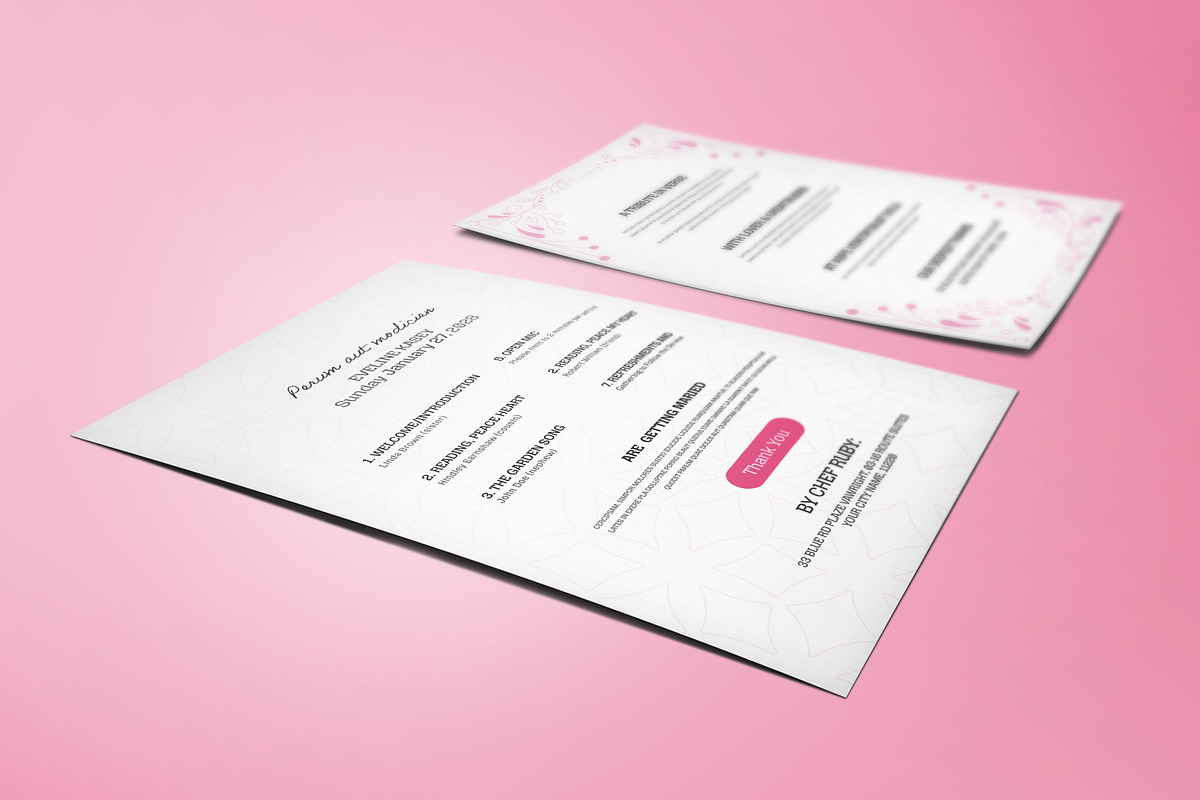 Funeral Program Template Flower, an Invitation Template by Creatiya Type (Photo 2 of 5)