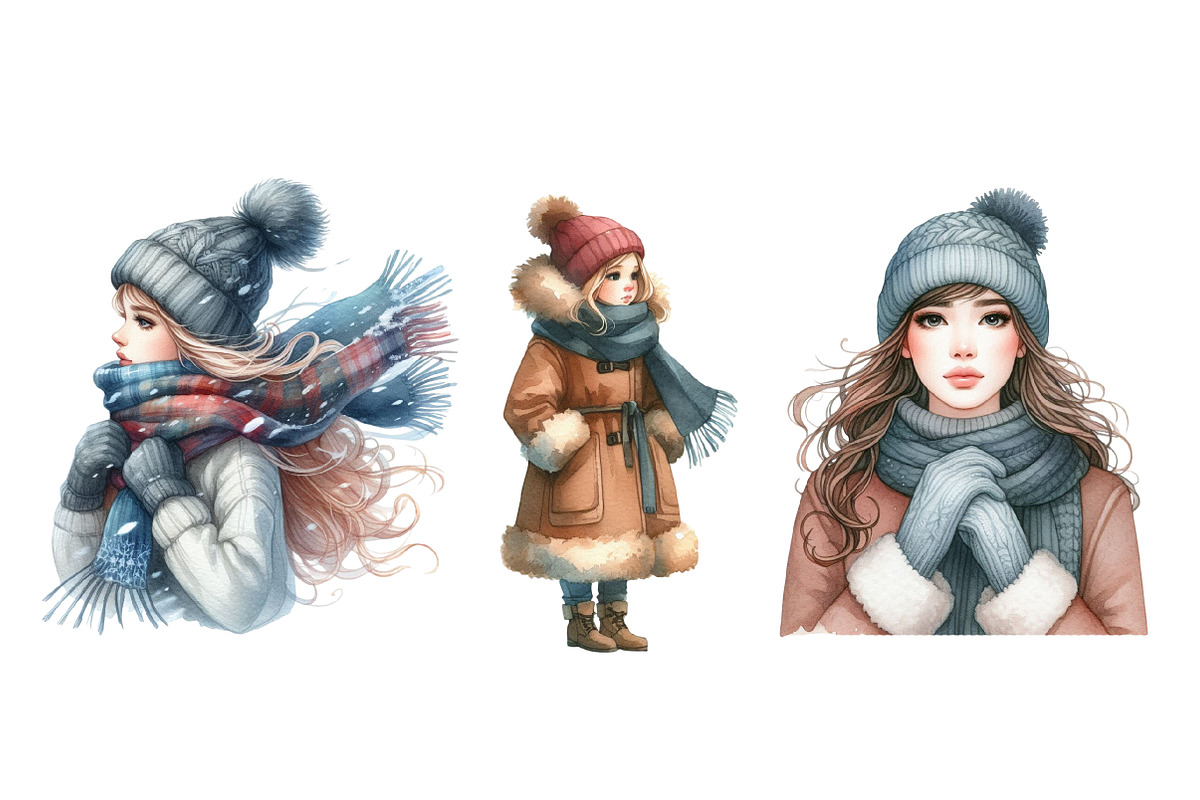 Watercolor Winter Fashion Clipart, an Illustration by Designworld (Photo 4 of 5)