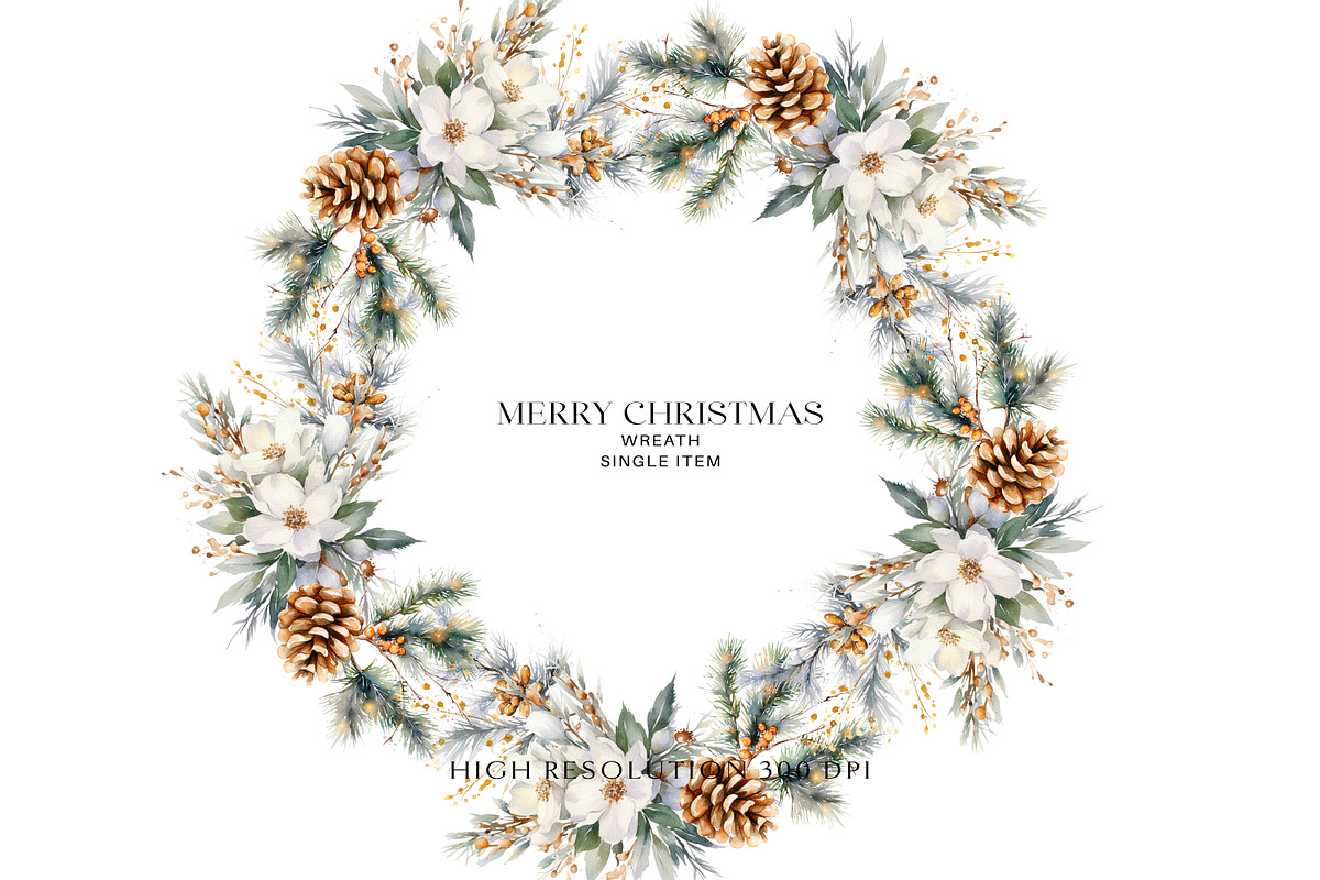 Watercolor Christmas Clipart Set, a Decorative Illustration by Patishop Art (Photo 2 of 5)