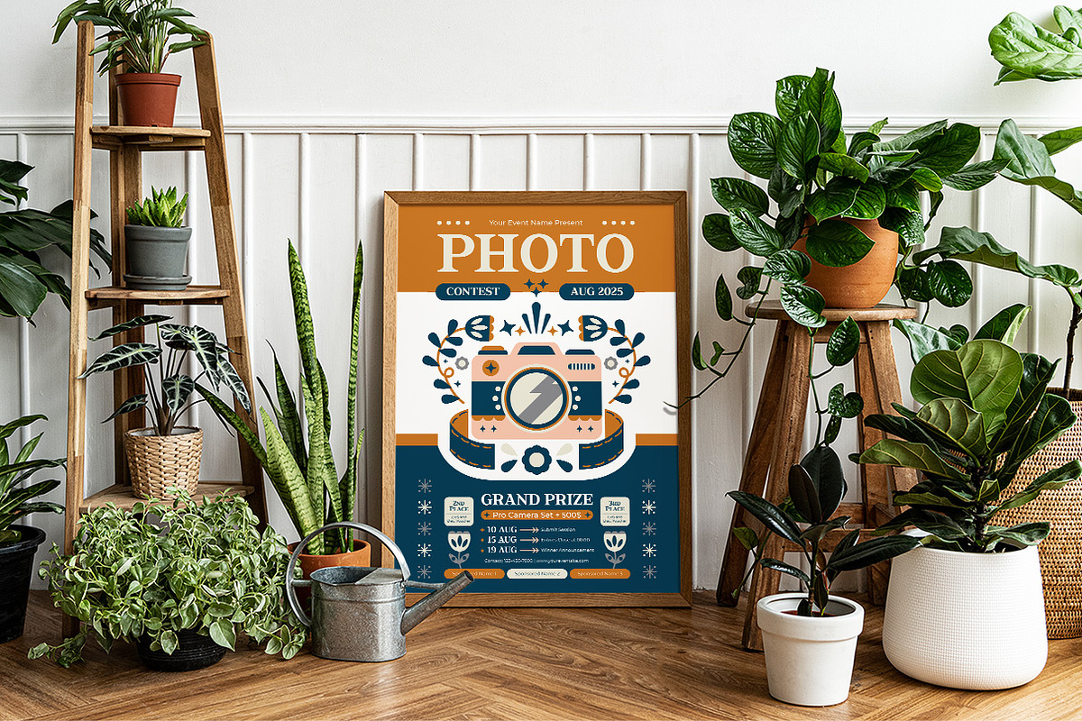 Folk Art Photo Contest Flyer, a Flyer Template by Hole Hope Design (Photo 2 of 5)