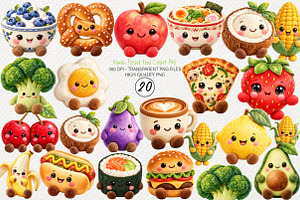 Kawaii Plushie Food Clipart PNG