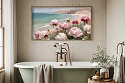Pink Peonies Coastal Painting, a Background Graphic by Floraphoria (Thumbnail 4 of 9)
