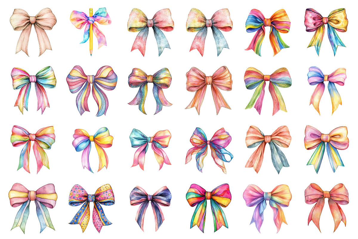Groovy Pencil Bow PNG, an Illustration by SinaCreation (Photo 2 of 5)