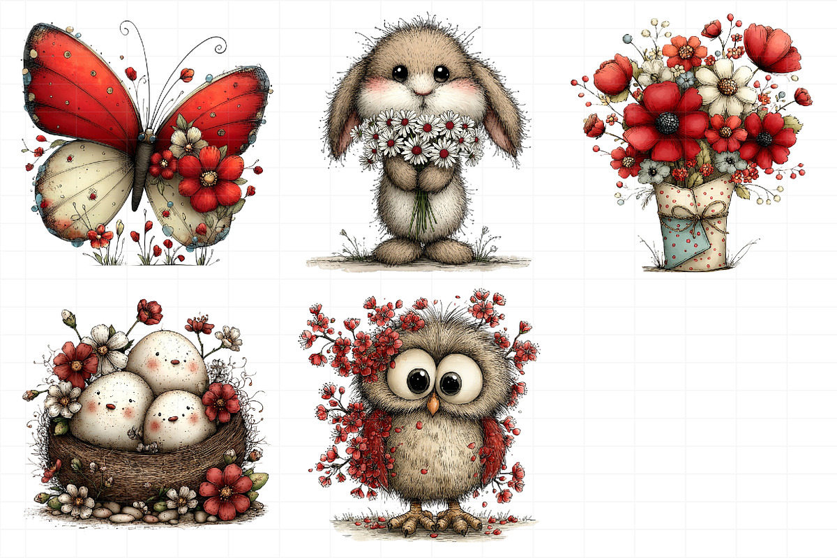 Whimsical Spring Clipart Bundle, an Illustration by Daily.Designs (Photo 6 of 8)