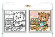 Cozy Bear Coloring Book, an Animal Illustration by Ink Gallery (Thumbnail 3 of 9)