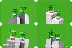 Transparent cup Mockup