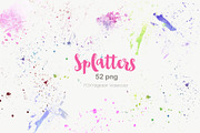 Watercolor paint brush splatters ink, a Texture Graphic by FOXYdigitalart (Thumbnail 6 of 9)