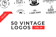 50 Vintage Logos | Canva Template, a Templates & Theme by Angkalimabelas (Thumbnail 1 of 5)