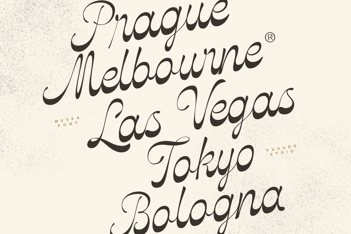 Muska Font, a Script Font by vuuuds