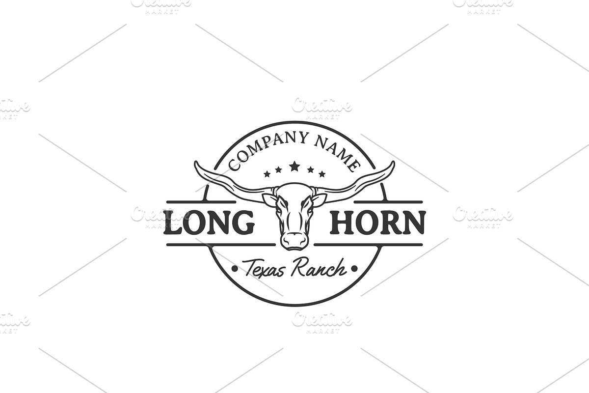 Country Western Bull Cattle Vintage, a Branding & Logo Template by AlvinStd