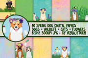 Seamless Floral Dog Patterns, a Pattern Graphic by VizualStorm (Thumbnail 1 of 3)