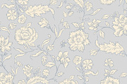 Vintage Light Blue Floral, a Pattern Graphic by Mieken Petra Designs (Thumbnail 2 of 3)