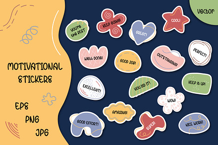 Motivational Stickers Pack | Vector