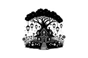 Tree House Silhouette SVG Bundle, an Illustration by jahid234 (Thumbnail 26 of 31)