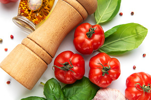 Fresh italian cooking ingredients for delicious homemade recipes, a Food & Drink Photo by Olena Rudo