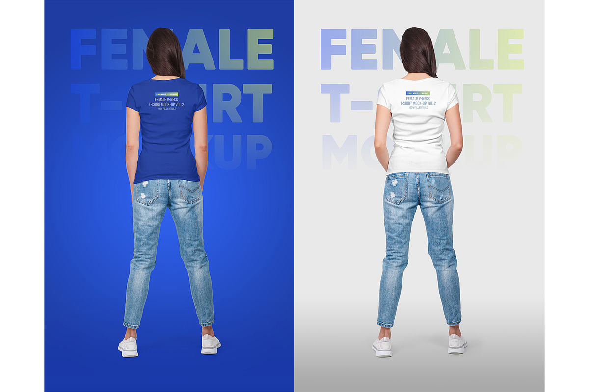 Female V-Neck T-Shirt Mockup Vol 2, a Shirt Mockup by Hi, Mock-Up! (Photo 9 of 10)