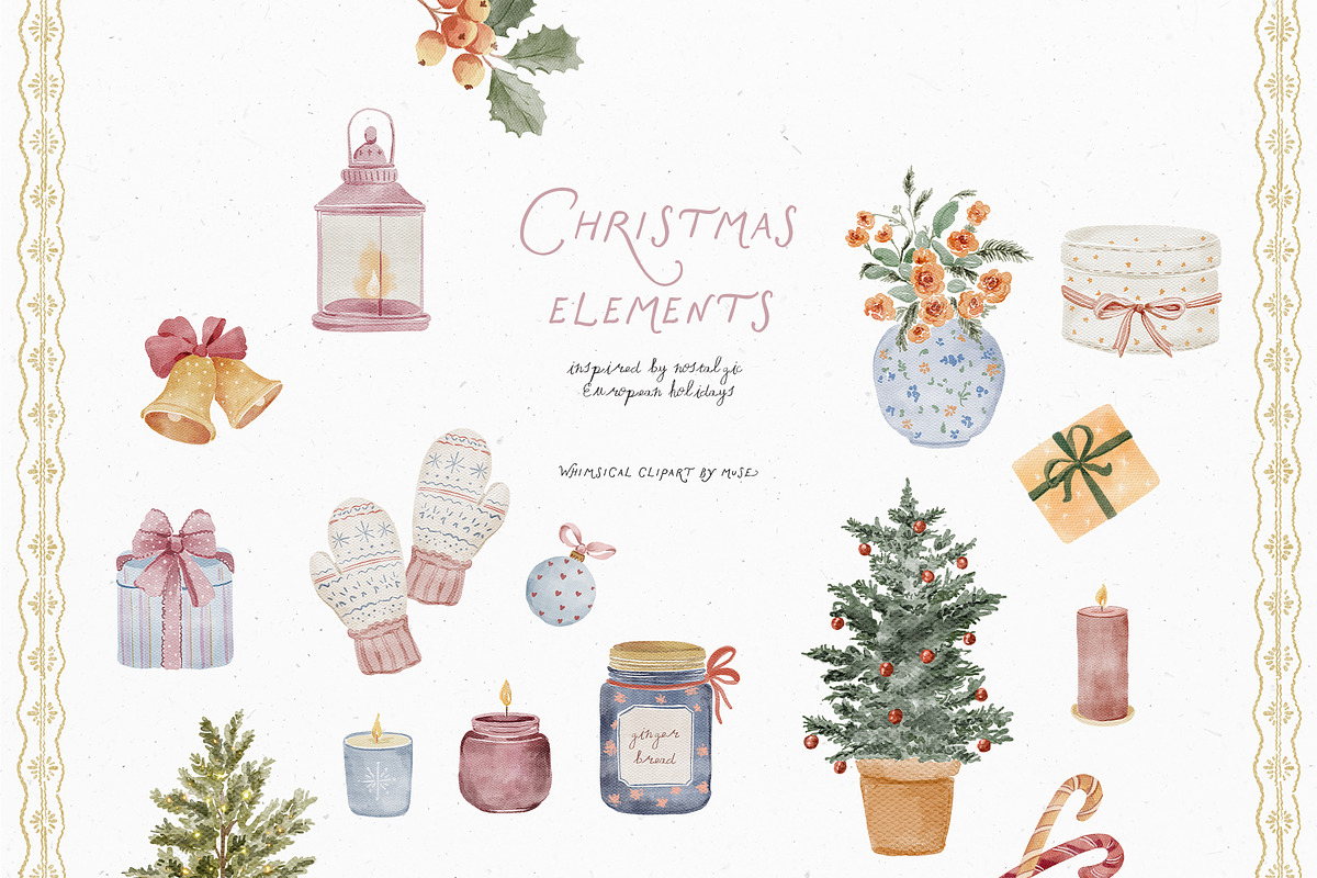 Childhood Noël Christmas Clipart, a Decorative Illustration by Muse Artist (Photo 26 of 27)