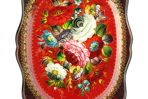 Russian traditional tray isolated, a Photo by saiko3p