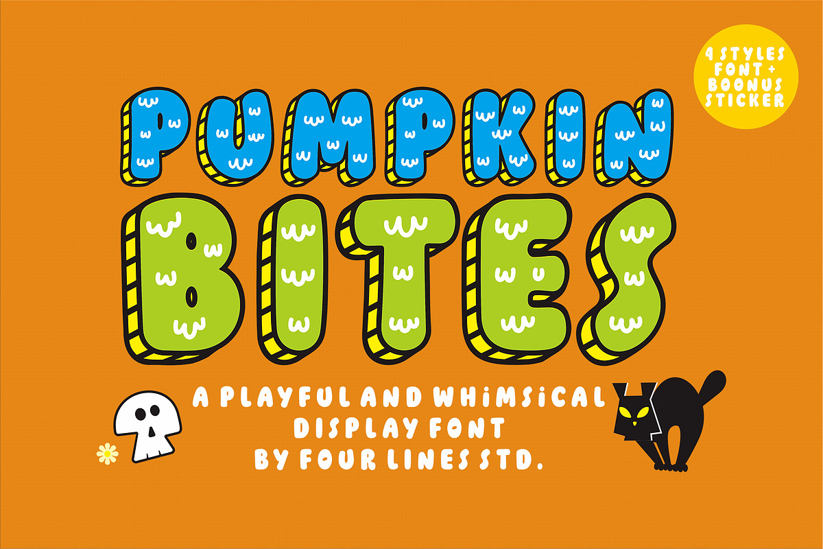 50% Pumpkin Bites - Playful Font, a Sans Serif Font by Four Lines Std. (Photo 1 of 10)
