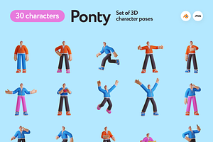 Ponty Student 3D Character Set