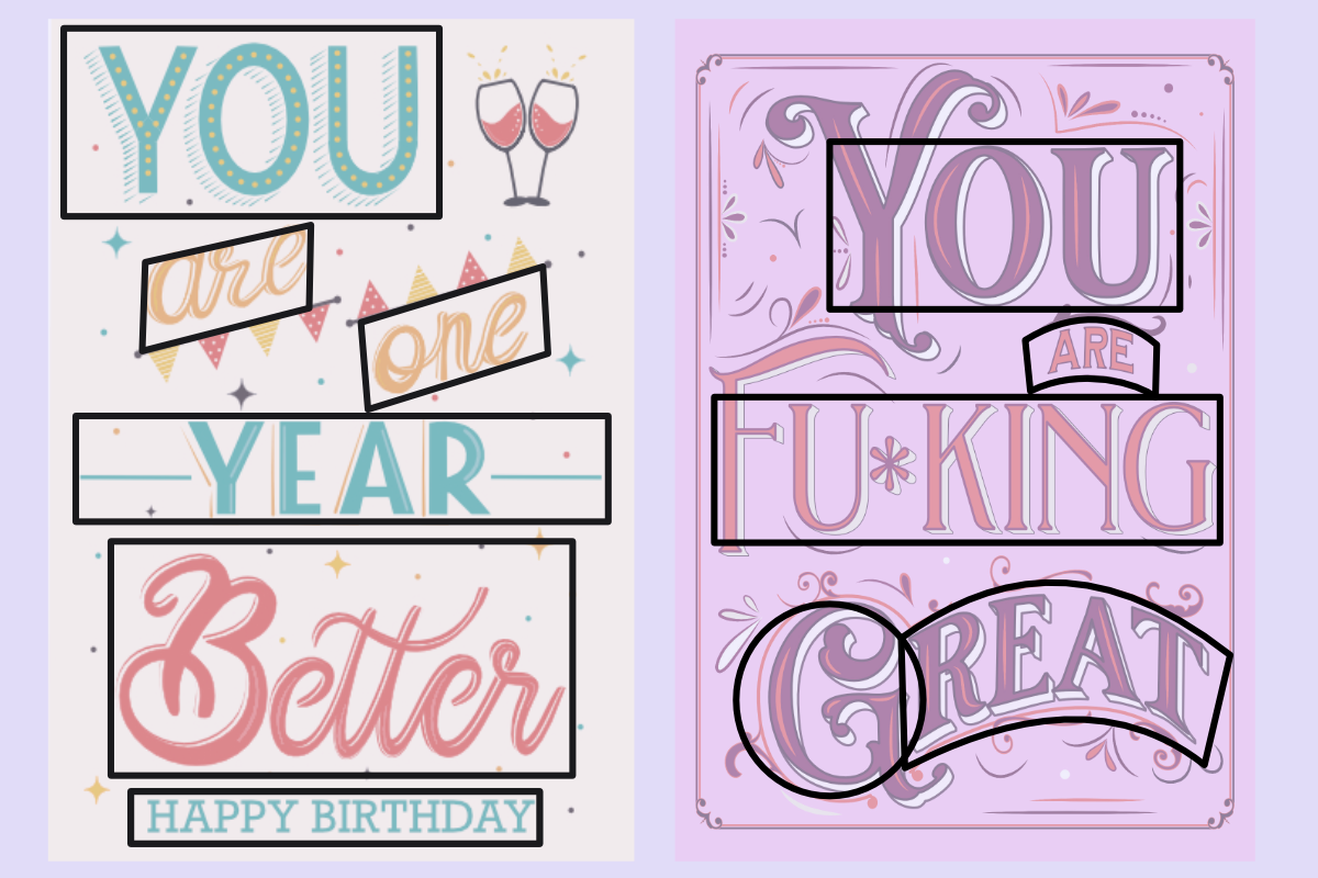 Vector lettering Layouts SVG & Affinity Assets