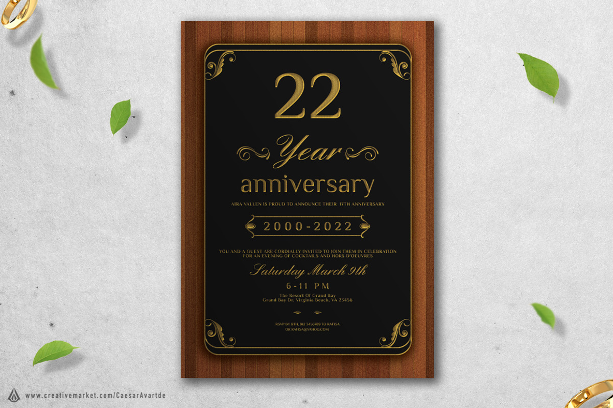 5 Anniversary Invitation, a Card Template by Avartde Creative (Photo 6 of 6)